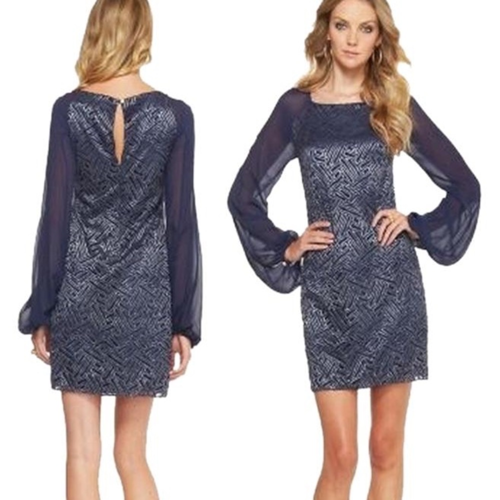 Lily Pulitzer Navy Carleigh cocktail Dress 10